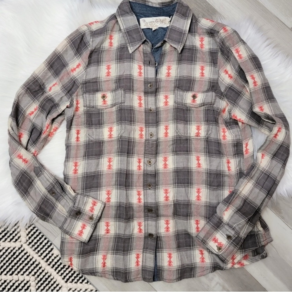 Adventura Organic Cotton Button Down Women’s L Western Rodeo Festival